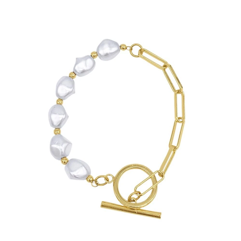 商品ADORNIA|Chain Toggle Pearl Bracelet,价格¥180,第1张图片