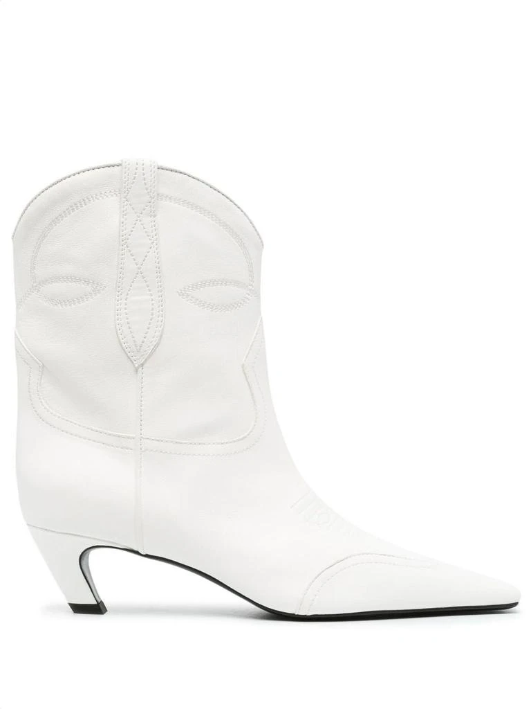 商品Khaite|KHAITE Dallas texan leather ankle boots,价格¥5368,第1张图片