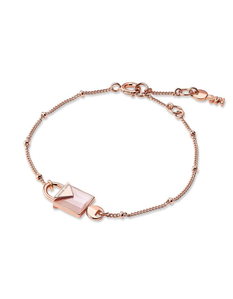 商品Michael Kors|Mercer 14K 玫瑰金色纯银锁头手链,价格¥856,第1张图片