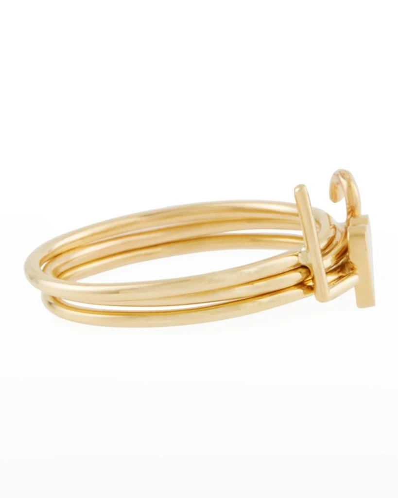 商品Sarah Chloe|Mini Amelia 14K Gold Initial Stacking Ring,价格¥1529,第2张图片详细描述