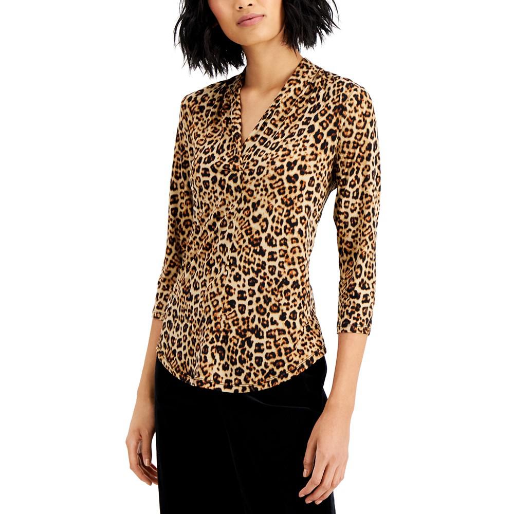 Leopard-Print Top, Created for Macy's商品第1张图片规格展示