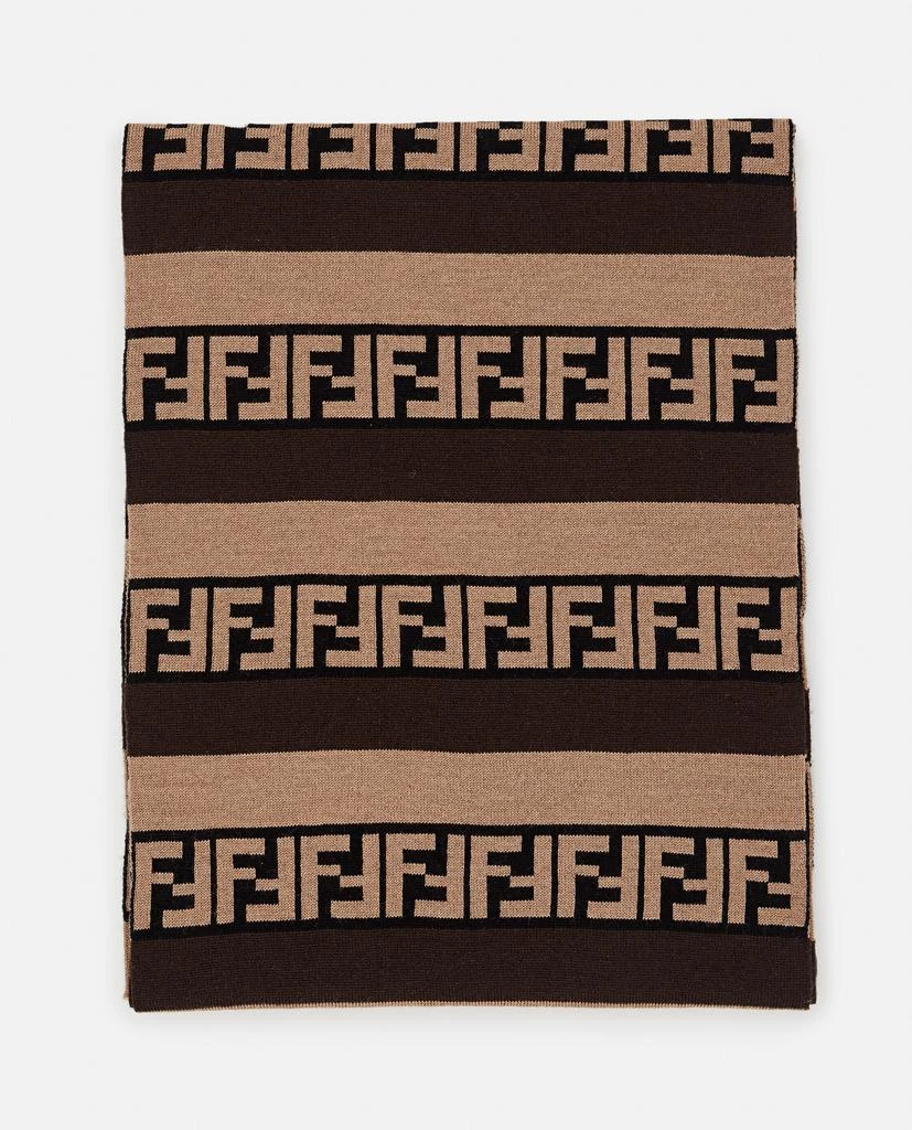 商品Fendi|Fendi FF LOGO WOOL AND SILK SCARF size One Size,价格¥3306,第1张图片