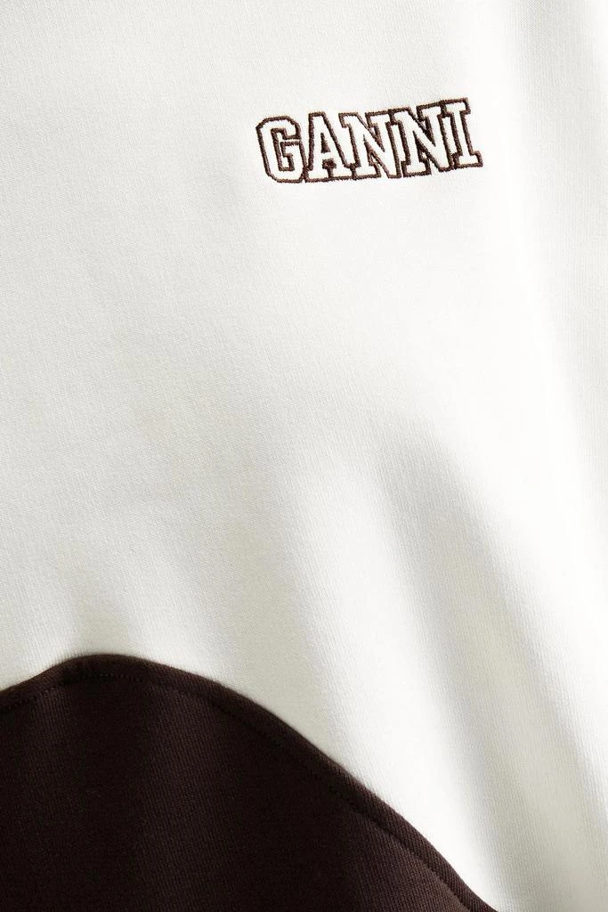 商品Ganni|Oversized two-tone organic cotton-fleece sweatshirt,价格¥251,第4张图片详细描述