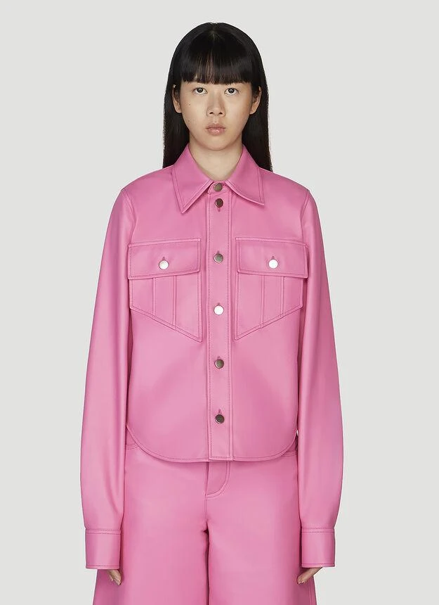 商品Bottega Veneta|Semi-Plongé Leather Shirt in Pink,价格¥30755,第1张图片