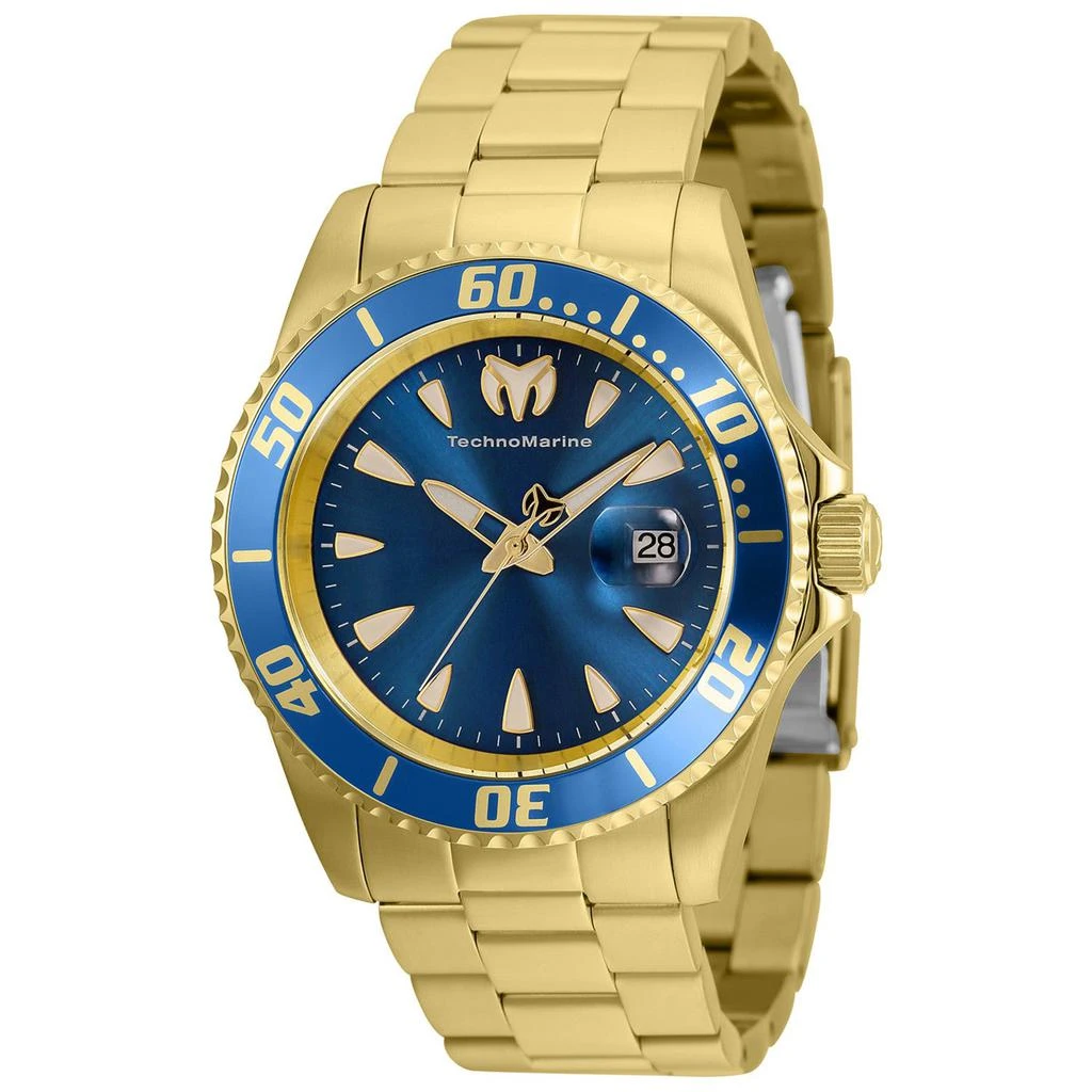 商品TechnoMarine|TechnoMarine Men's TM-220102 Sea 42mm Blue Dial Stainless Steel Watch,价格¥458,第1张图片