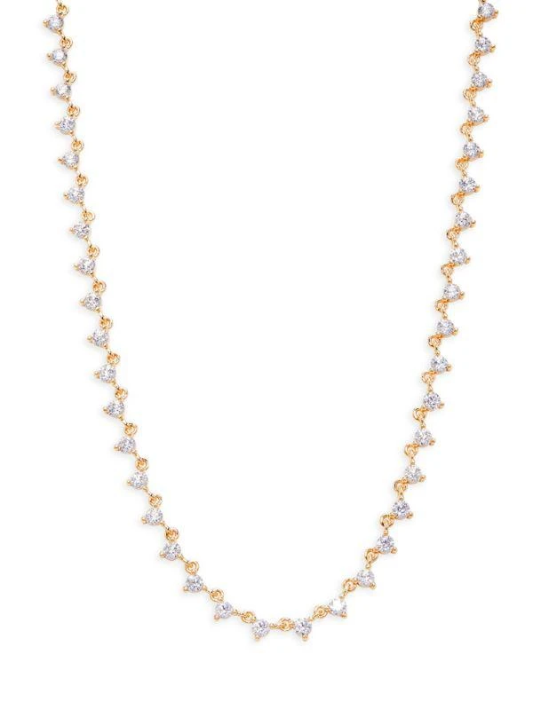 商品Sterling Forever|14K Yellow Goldplated Sterling Silver Cubic Zirconia Tennis Necklace,价格¥549,第1张图片