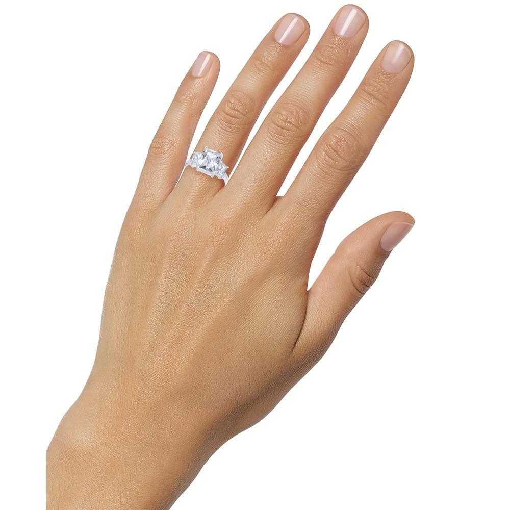 Fine Silver Plate Triple-Crystal Ring, Created for Macy's商品第2张图片规格展示