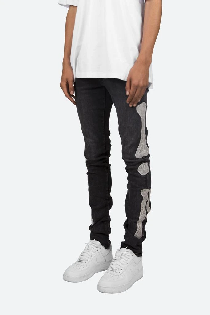 X199 Skeleton Skinny Denim - Vintage Black 商品