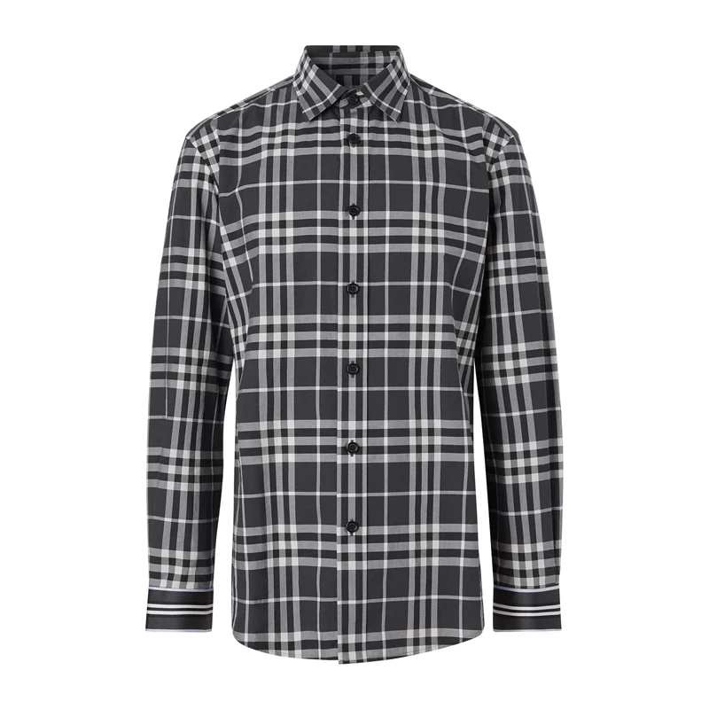 商品Burberry|BURBERRY 男士灰色格子衬衫 8029879,价格¥2155,第1张图片