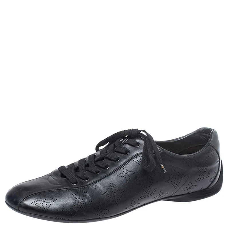 商品[二手商品] Louis Vuitton|Louis Vuitton Black Mahina Leather Low Top Sneakers Size 39.5,价格¥3957,第1张图片