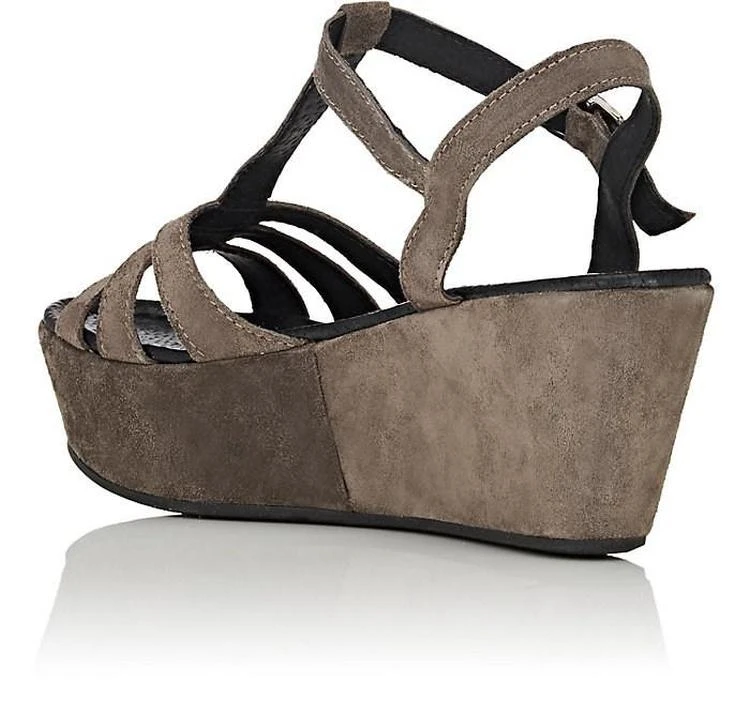 商品Barneys New York|Suede T-Strap Platform-Wedge Sandals,价格¥313,第3张图片详细描述