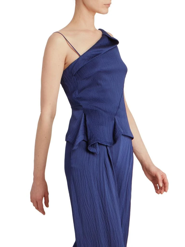 商品ROLAND MOURET|Fira Hammered Satin Asymmetrical Peplum Top,价格¥1226,第3张图片详细描述
