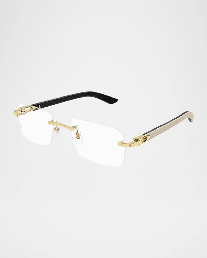 商品Cartier|Men's CT0453OM Metal Rectangle Optical Frames,价格¥22739,第3张图片详细描述