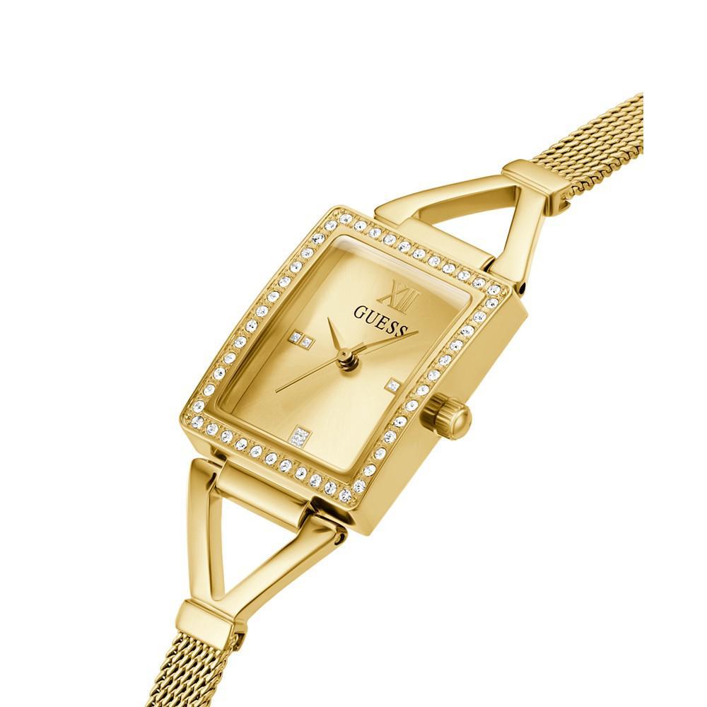 商品GUESS|Women's Gold-Tone Glitz Stainless Steel Mesh Bracelet Watch, 22mm,价格¥898,第6张图片详细描述