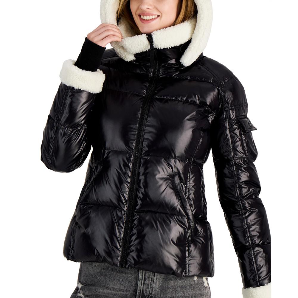 Callie Faux-Sherpa-Trim Down Puffer Coat商品第4张图片规格展示