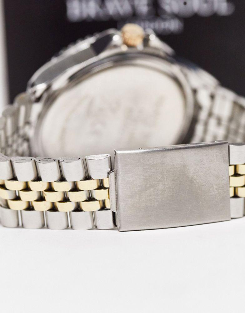 Brave Soul chunky bracelet watch in gold and silver商品第2张图片规格展示