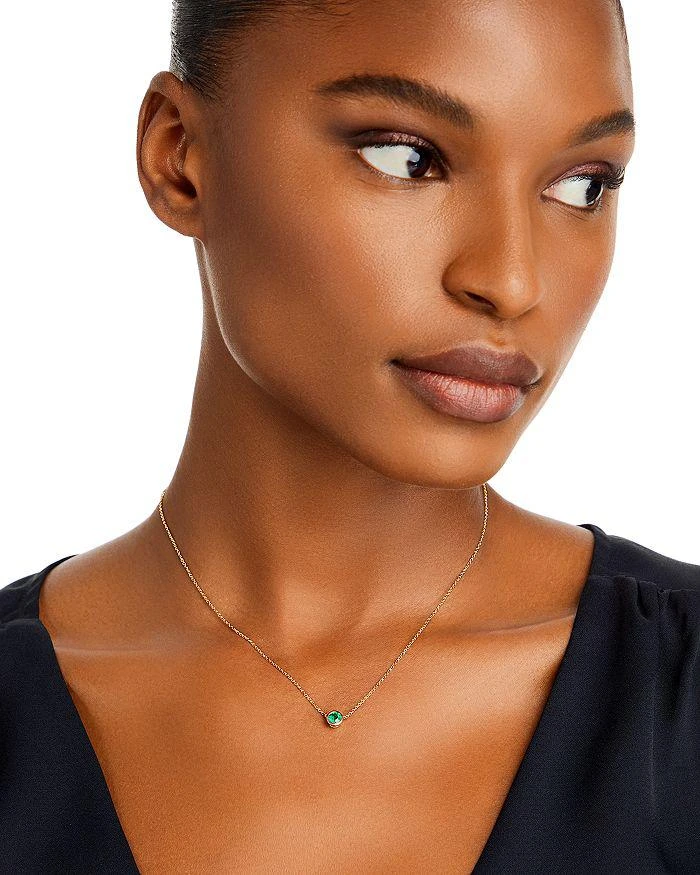 商品Bloomingdale's|Emerald Bezel Pendant Necklace in 14K Yellow Gold, 16" - Exclusive,价格¥11344,第2张图片详细描述