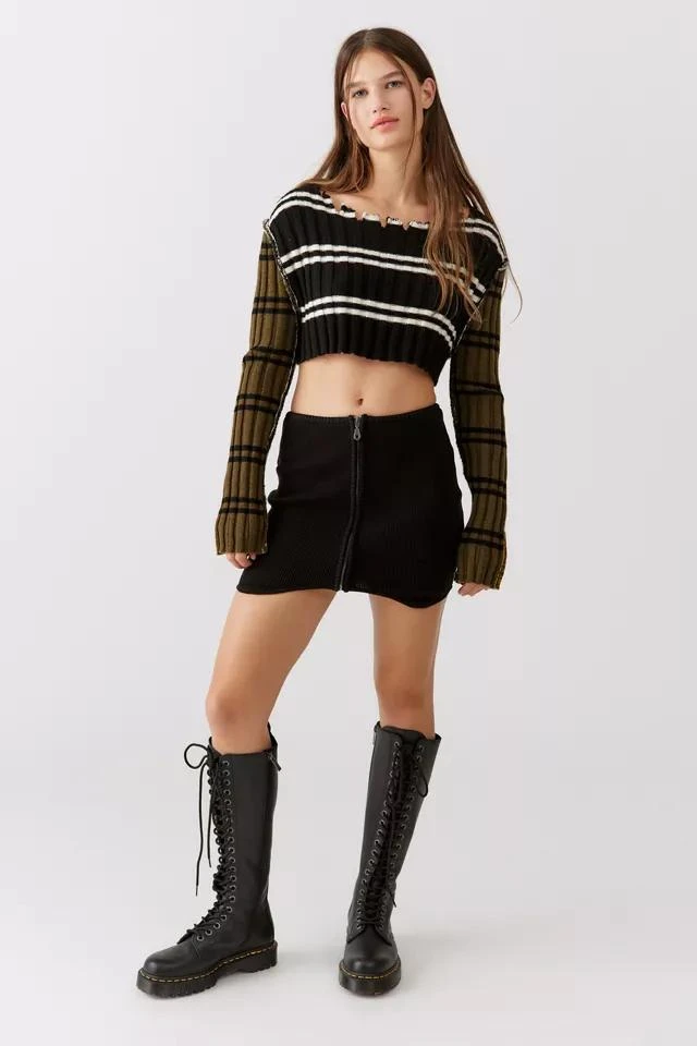 商品Urban Outfitters|UO Iman Ribbed Zip-Front Mini Skirt,价格¥227,第4张图片详细描述