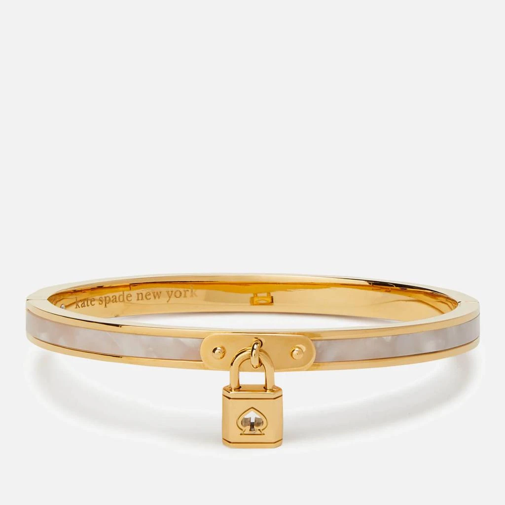 商品Kate Spade|Kate Spade New York Lock & Spade Gold-Plated Charm Bangle,价格¥588,第1张图片
