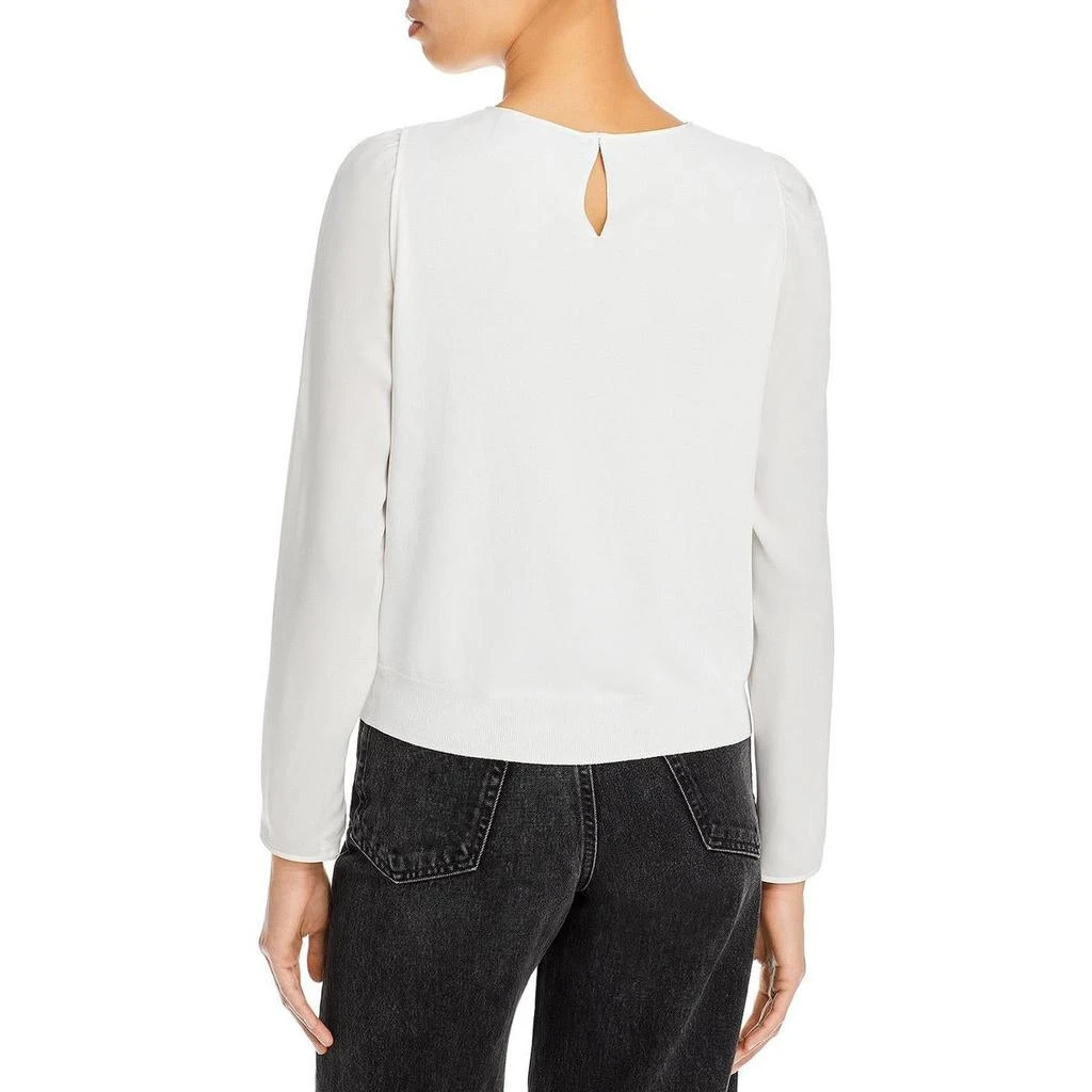 商品Theory|Theory Womens Silk Puff-Sleeve Ribbed Blouse,价格¥692,第2张图片详细描述