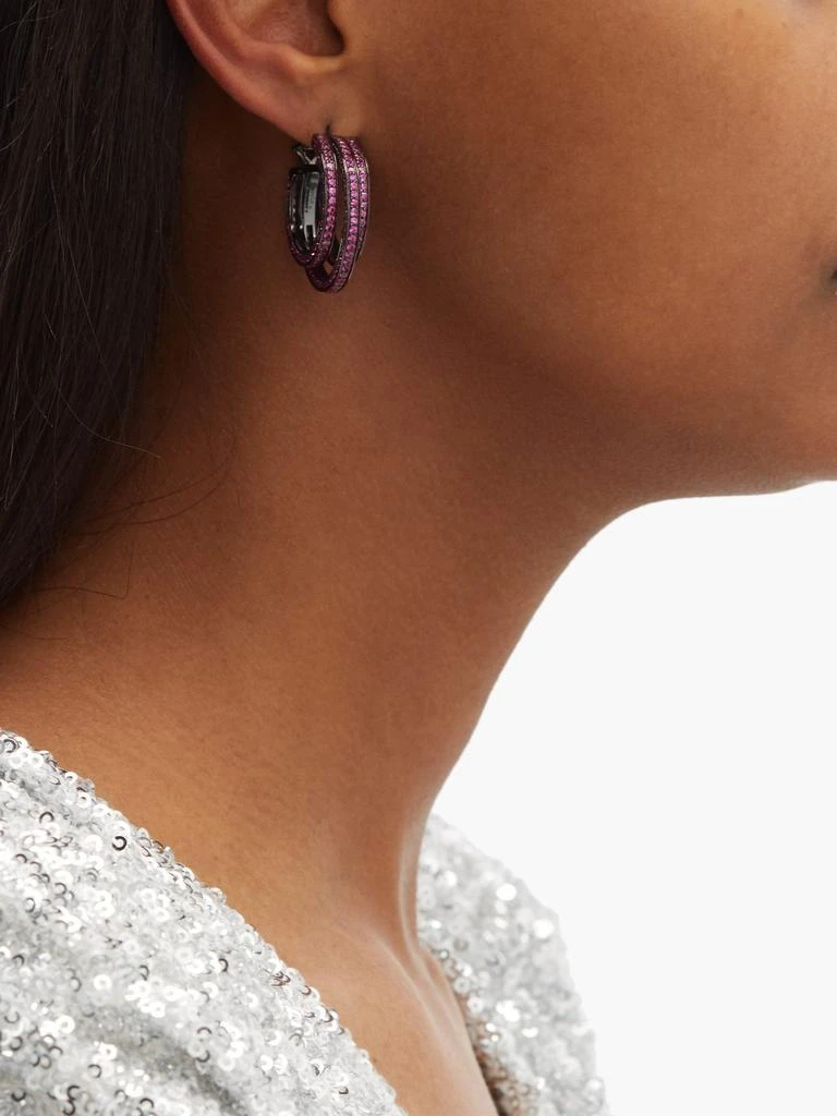 商品Lynn Ban|Sonic sapphire & rhodium triple-hoop earrings,价格¥14579,第2张图片详细描述