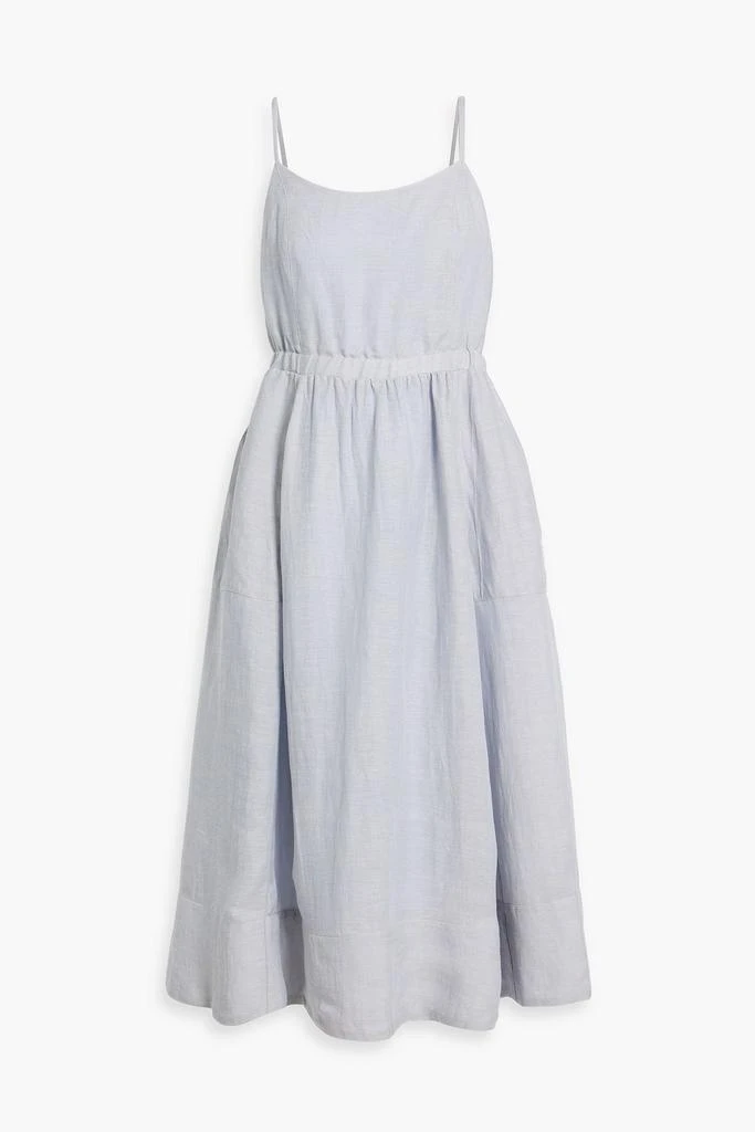 商品IRIS & INK|Eve gathered Lyocell and linen-blend twill midi dress,价格¥1036,第1张图片