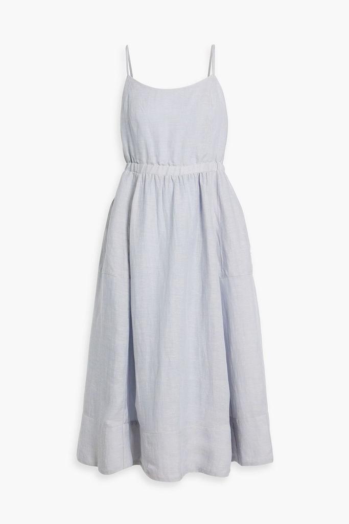 商品IRIS & INK|Eve gathered Lyocell and linen-blend twill midi dress,价格¥2584,第1张图片
