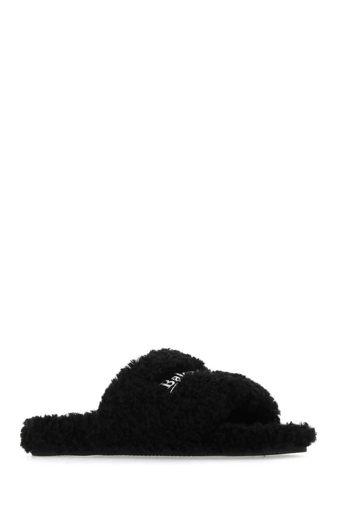 商品Balenciaga|Balenciaga Logo Embroidered Furry Slide Sandals,价格¥4057,第2张图片详细描述