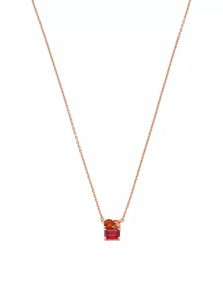 商品Michael Kors|14K Rose Gold-Plated & Cubic Zirconia Pendant Necklace,价格¥718,第1张图片