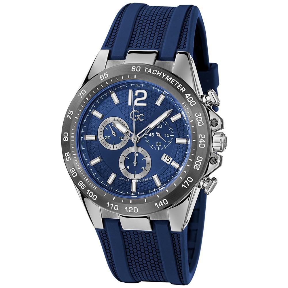 商品GUESS|Gc Audacious Men's Swiss Silver-Tone Stainless Steel Strap Watch 44mm,价格¥3377,第6张图片详细描述