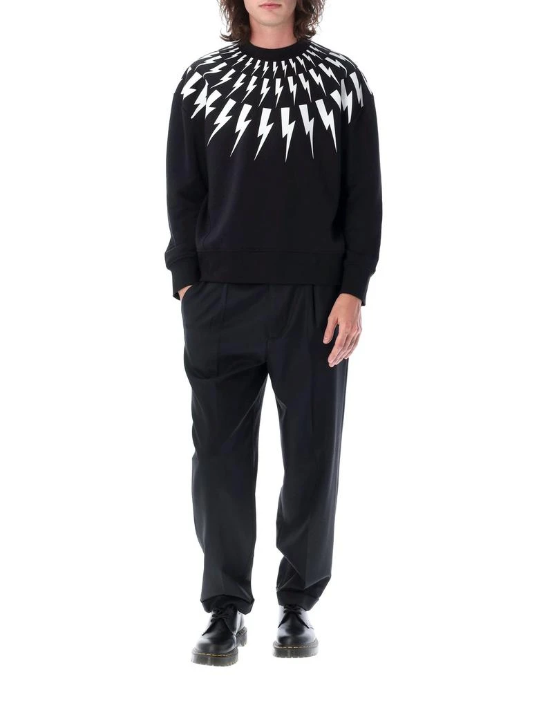 商品Neil Barrett|Neil Barrett Thunderbolt Print Crewneck Sweatshirt,价格¥2188,第5张图片详细描述