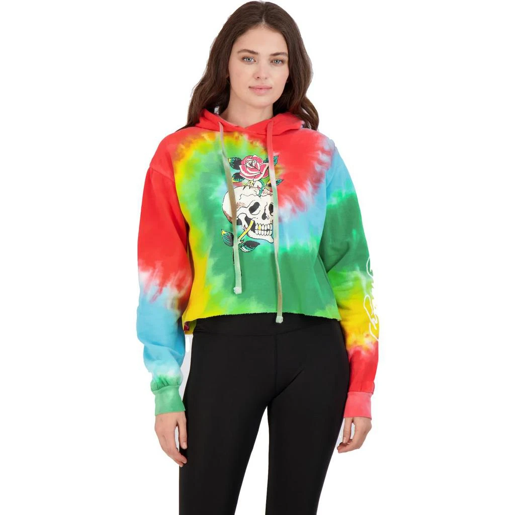 商品Ed Hardy|Ed Hardy Women's French Terry Tie Dye Printed Cropped Hoodie,价格¥122,第1张图片