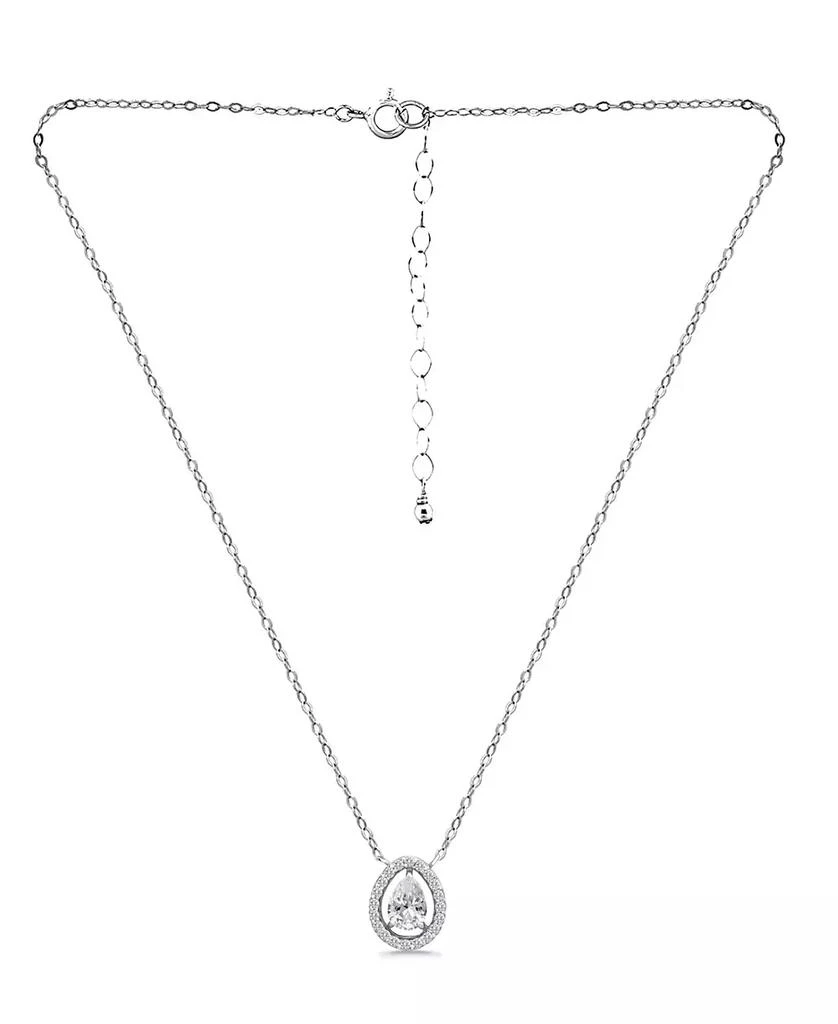 商品Giani Bernini|Cubic Zirconia Pear Halo Pendant Necklace in 18k Gold-Plated Sterling Silver, 16" + 2", Created for Macy's,价格¥483,第3张图片详细描述