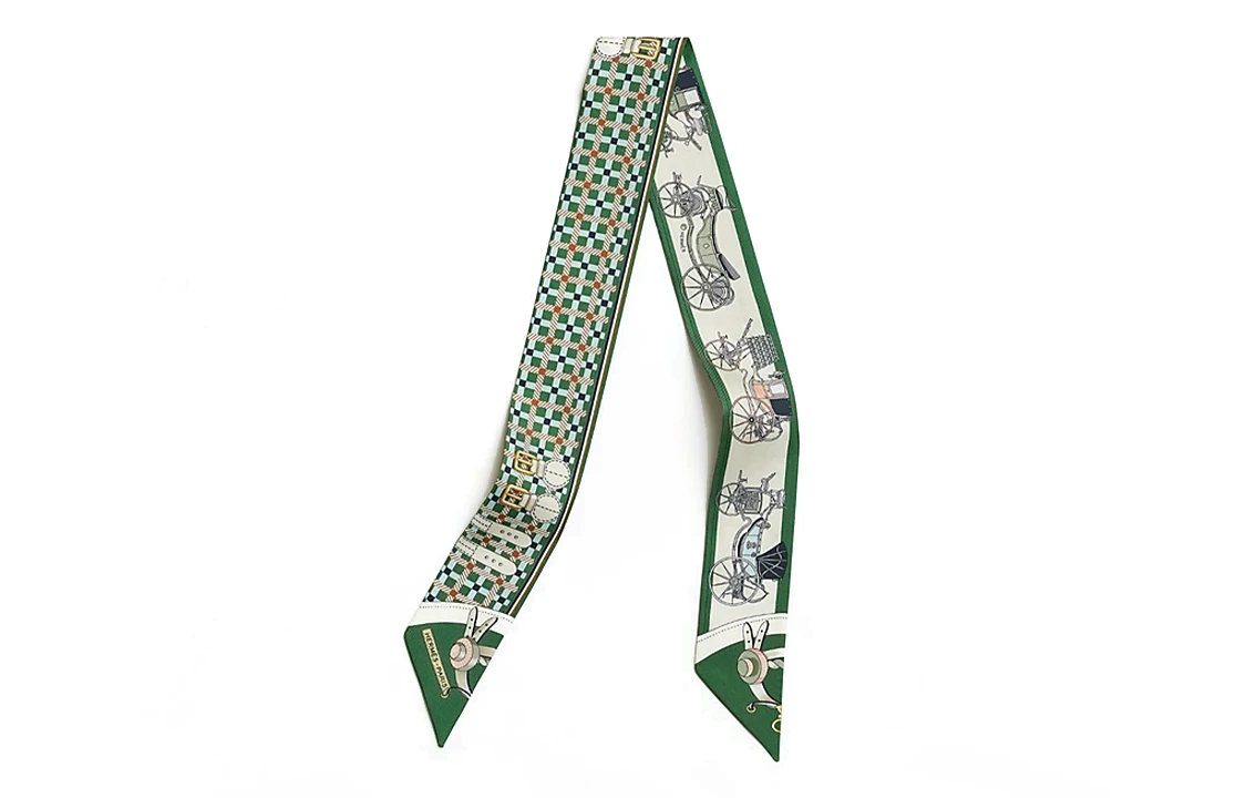 商品[国内直发] Hermes|爱马仕 Logo标志 真丝 丝巾 女款 绿色,价格¥2111,第1张图片
