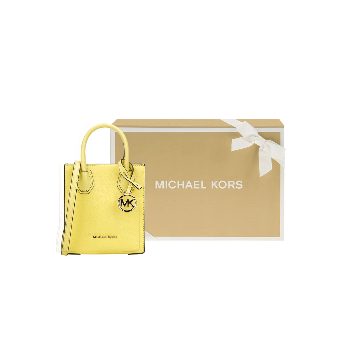 商品[国内直发] Michael Kors|迈克高仕 Mercer 经典法式通勤字母 皮革 手提包风琴包单肩包斜挎包 迷你 女款 嫩黄色 #女友礼物#,价格¥1410,第5张图片详细描述