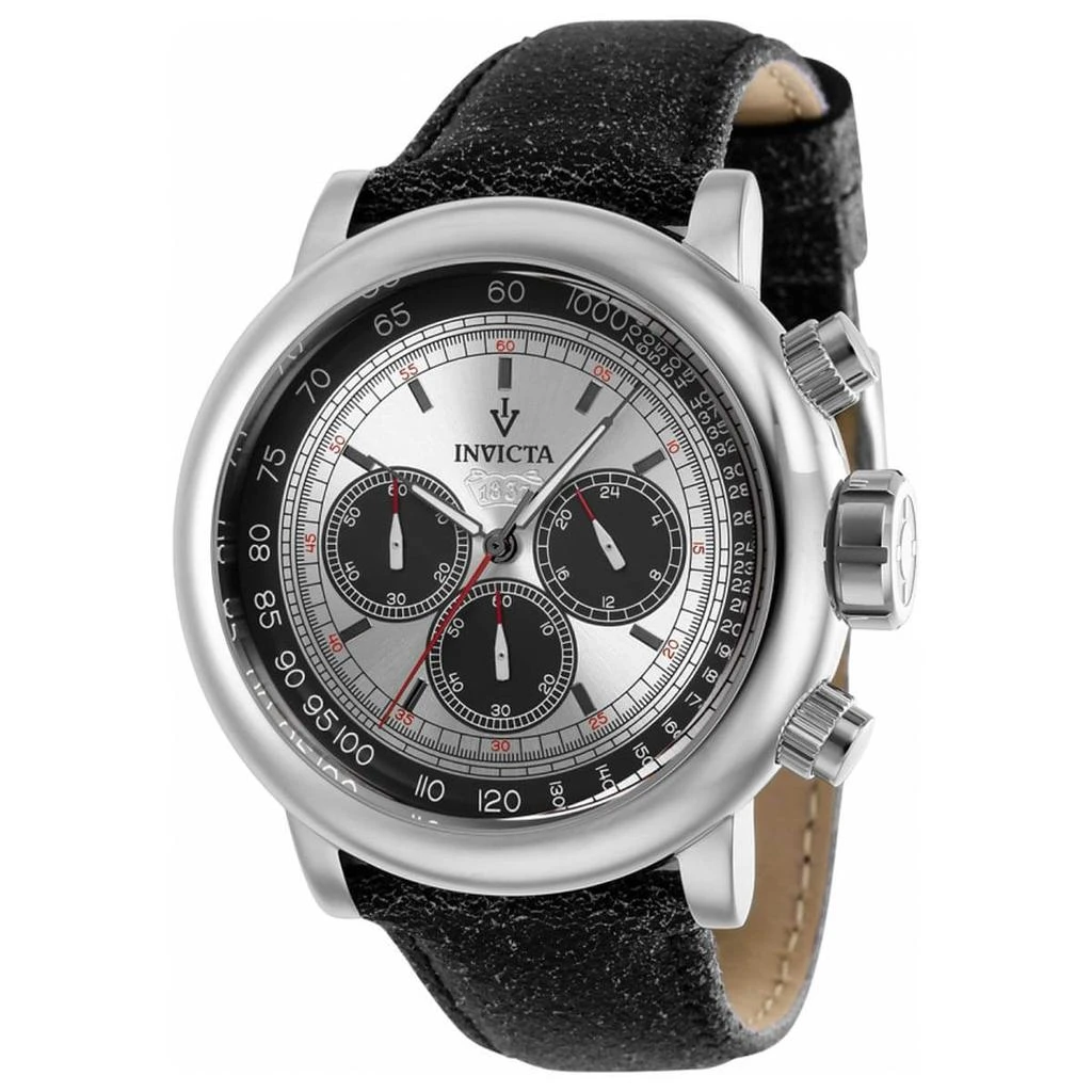 商品Invicta|Invicta Men's Chronograph Watch - Vintage Silver Tone and Black Dial Strap | 37784,价格¥613,第1张图片