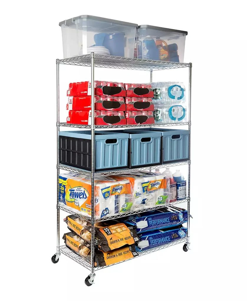 商品Seville Classics|UltraDurable 5-Tier NSF Steel Wire Shelving, 48" W x 24" D x 76" H,价格¥2460,第3张图片详细描述