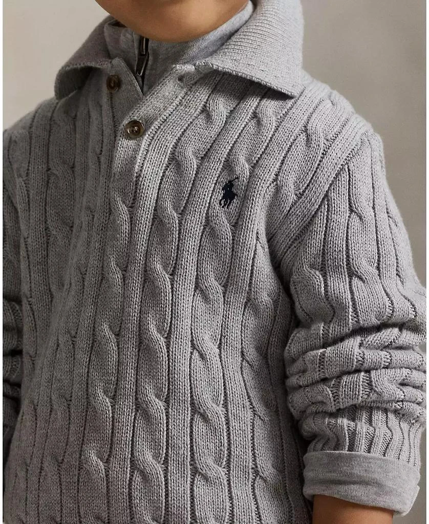 商品Ralph Lauren|Toddler and Little Boys 2-7 Cable-Knit Cotton Polo Sweater,价格¥512,第3张图片详细描述