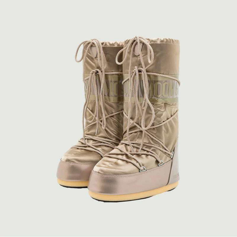 商品Moon Boot|Icon Glance Silver satin boots PLATINUM MOON BOOT,价格¥1609,第2张图片详细描述
