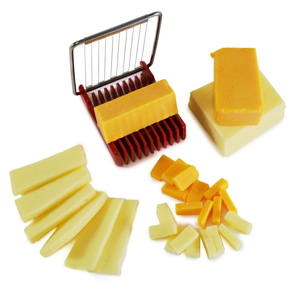 商品Norpro|Dual Sided Flip N' Slice Mushroom, Egg, Cheese, and Butter Slicer, Red,价格¥119,第4张图片详细描述
