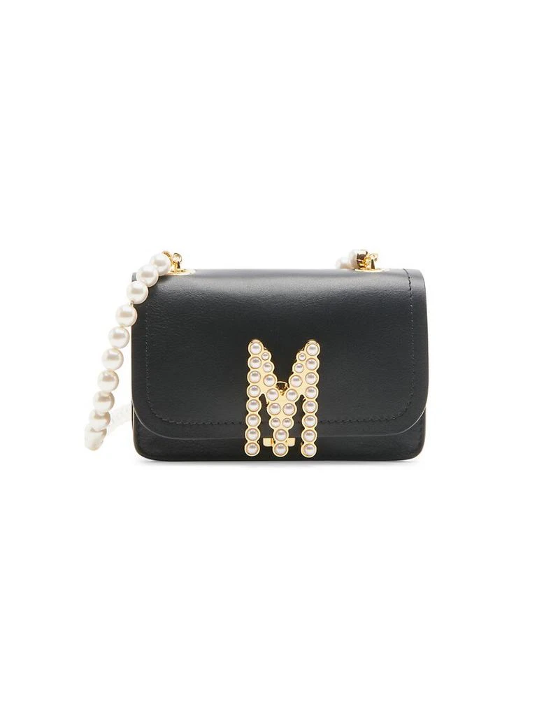 商品Moschino|Small M Logo Pearl-Embellished Shoulder Bag,价格¥9310,第1张图片