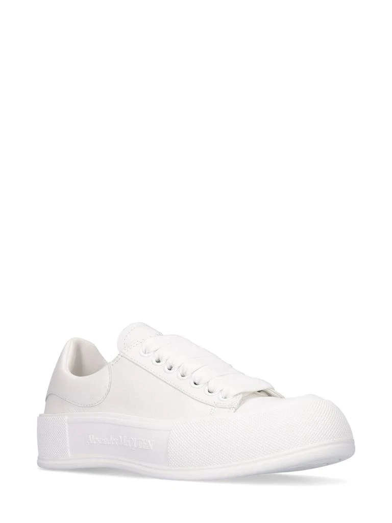 商品Alexander McQueen|45mm Deck Plimsoll Leather Sneakers,价格¥4133,第2张图片详细描述