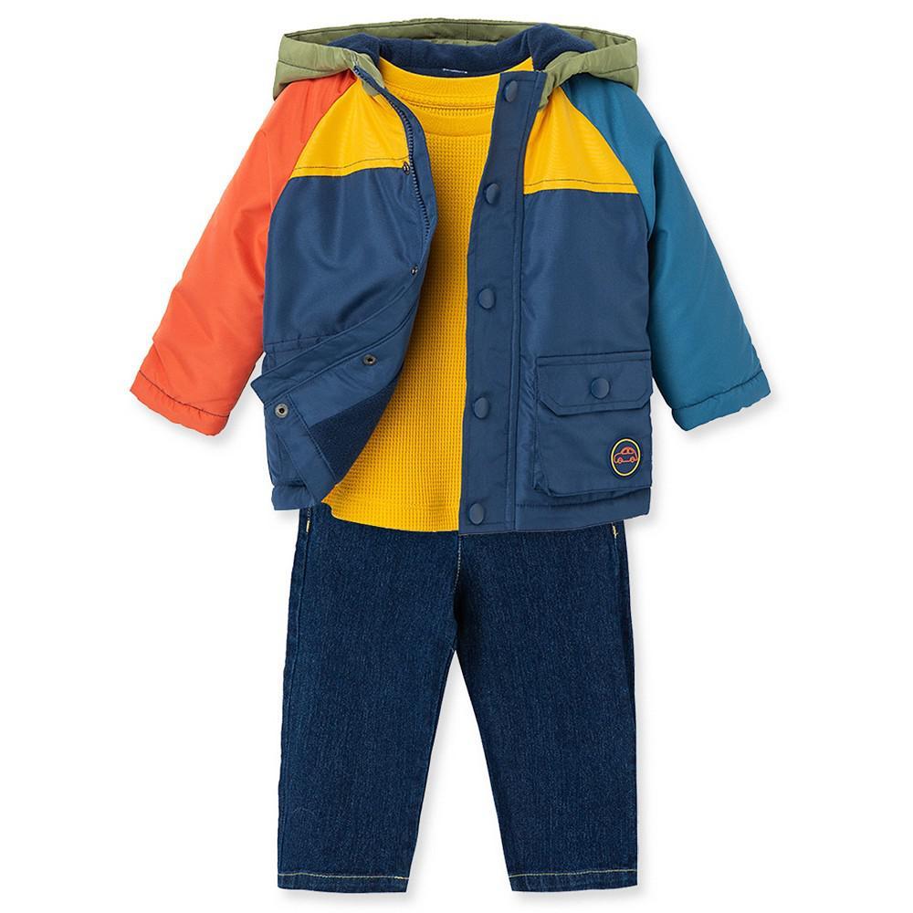 商品Little Me|Baby Boys Colorblock Jacket, T-shirt and Jeans, 3-Piece Set,价格¥377,第5张图片详细描述