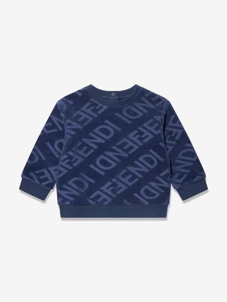 商品Fendi|Fendi Baby Boys Logo Sweatshirt in Blue,价格¥1894,第1张图片