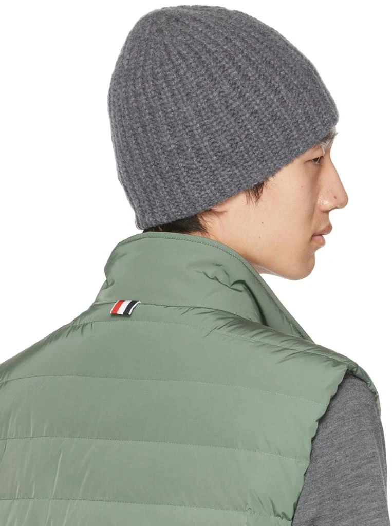 商品Thom Browne|Gray 4-Bar Beanie,价格¥1637,第3张图片详细描述