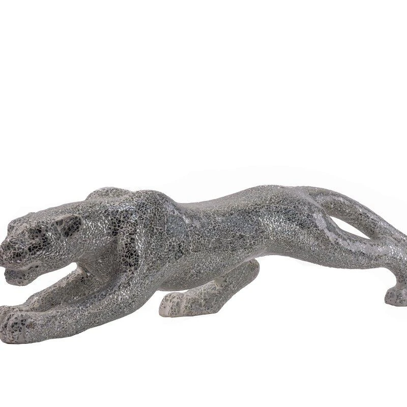 商品Finesse Decor|Boli Panther Sculpture Glass And Chrome,价格¥5006,第1张图片