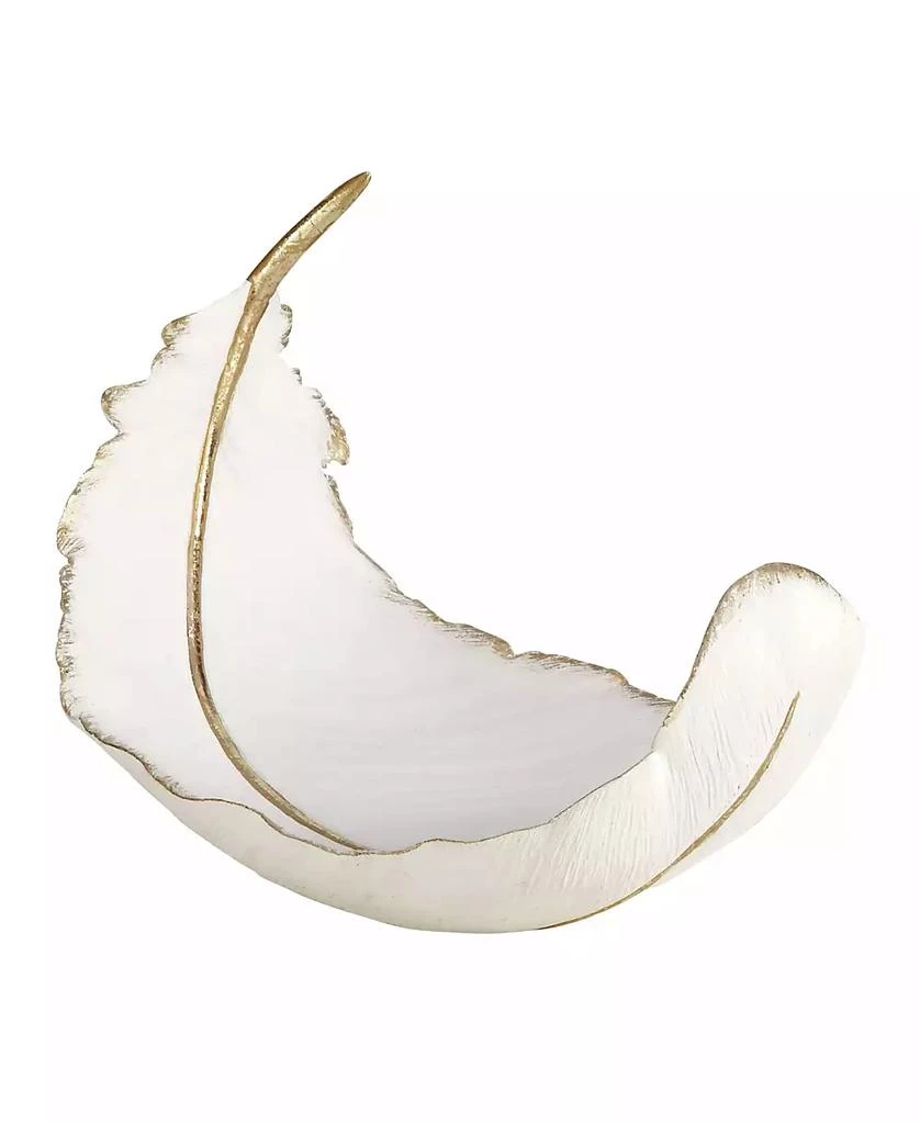 商品CosmoLiving|by Cosmopolitan White Resin Glam Decorative Bowl, 8 x 13 x 8,价格¥351,第4张图片详细描述