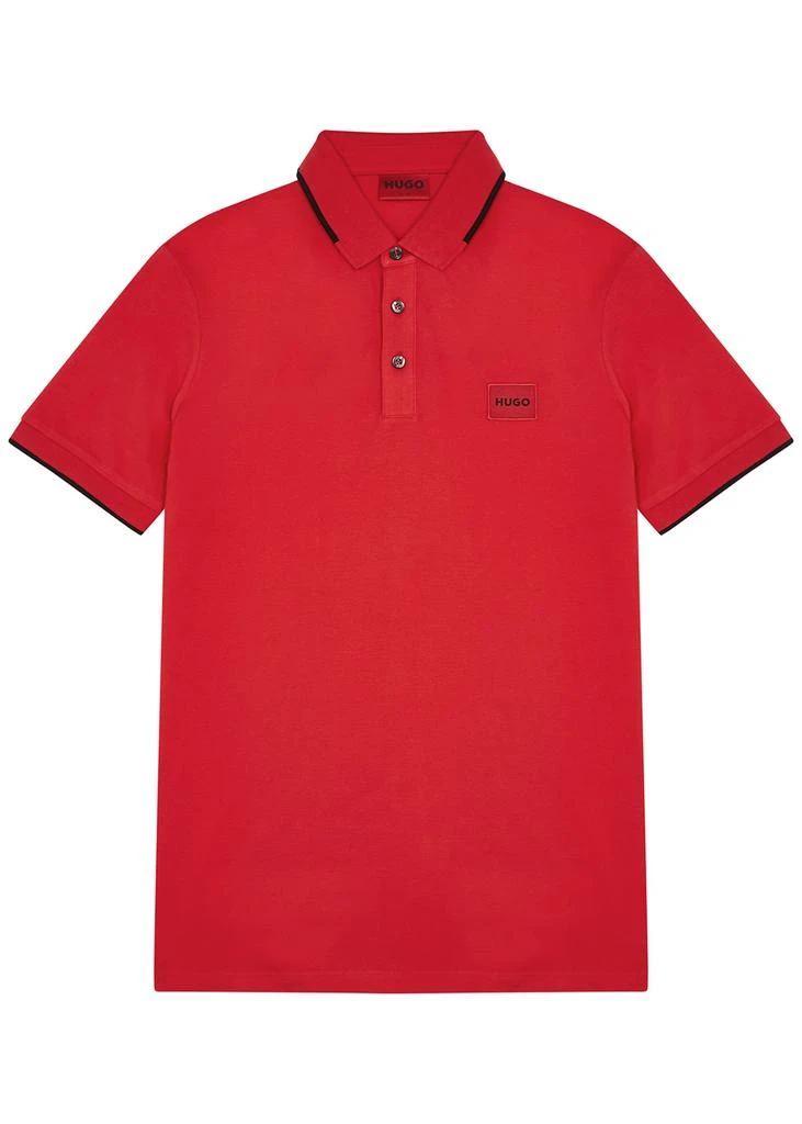 商品Hugo Boss|Red logo piqué cotton polo shirt,价格¥454,第1张图片