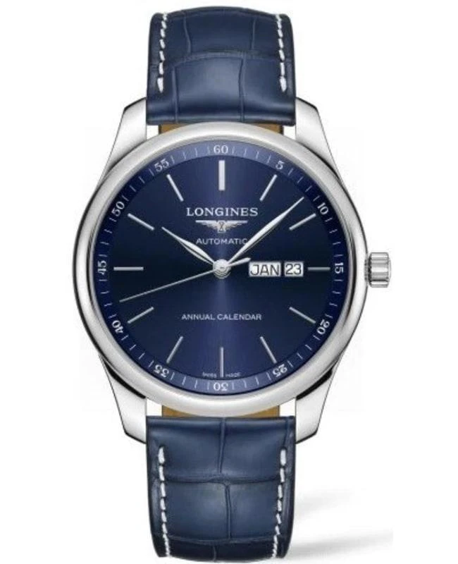 商品Longines|Longines Master Collection Automatic 42mm Blue Dial Blue Leather Strap Men's Watch L2.920.4.92.0,价格¥16113,第1张图片
