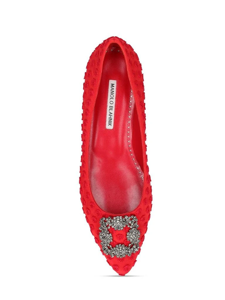 商品Manolo Blahnik|10mm Hangisi Embellished Satin Flats,价格¥8745,第4张图片详细描述